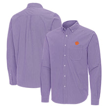 Clemson Antigua Porter Woven Shirt - PURPLE