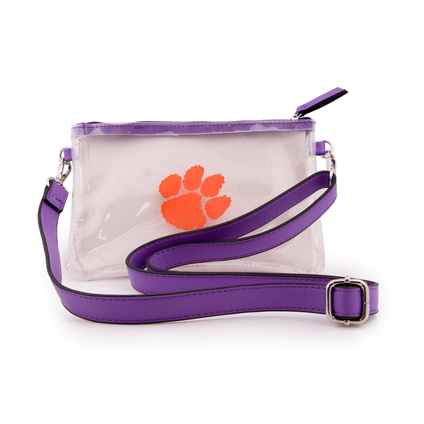 Clemson Clear Crossbody Bag - PURPLE