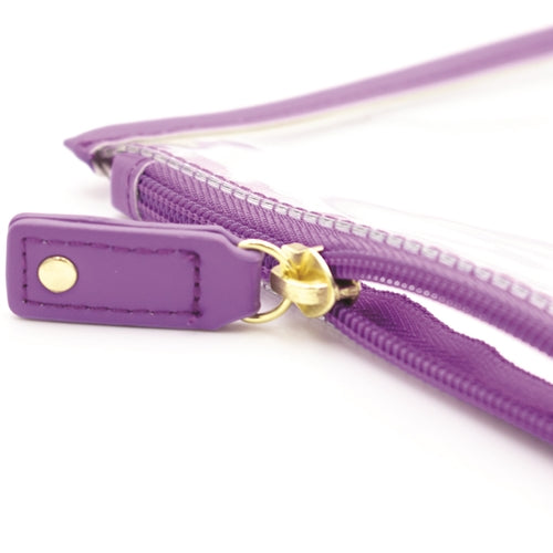 Clemson Clear and Purple Wristlet