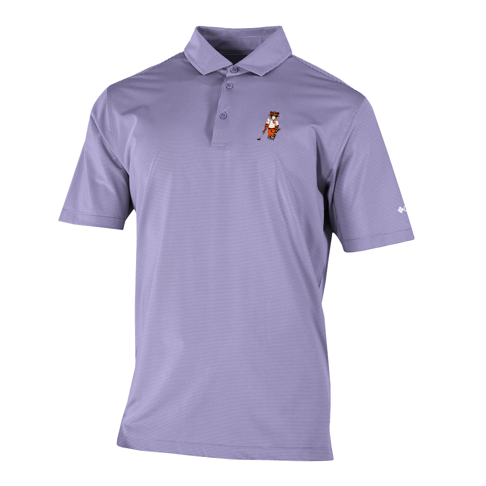 Clemson Columbia Double Hit Swinging Tiger Polo - LT PURPLE