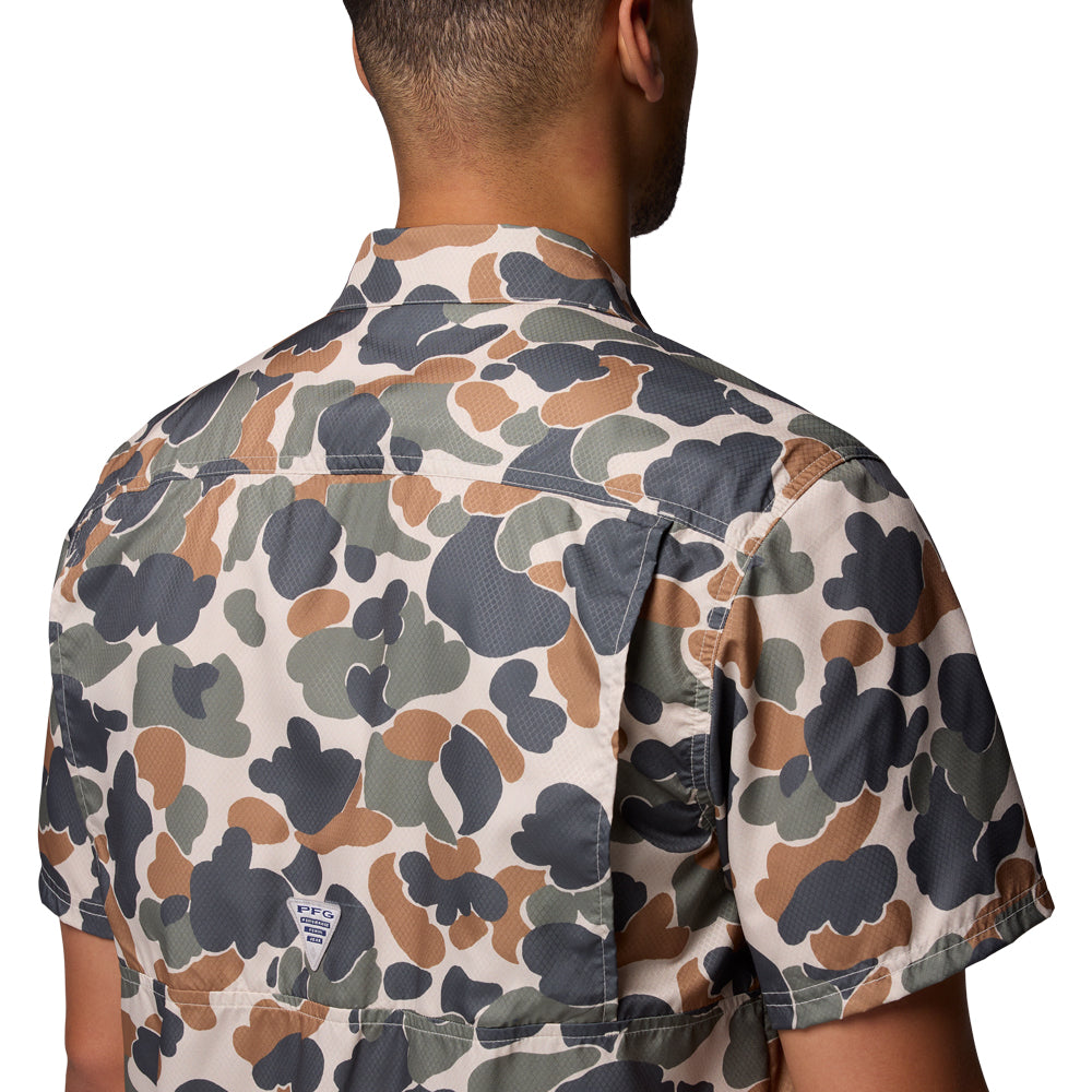 Clemson Columbia Super Slick Tide Camp Shirt - OLIVE