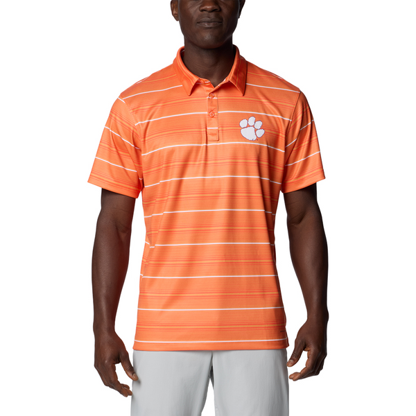 Clemson Columbia Super Terminal Stripe Polo - ORANGE
