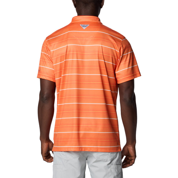 Clemson Columbia Super Terminal Stripe Polo - ORANGE