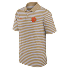 Clemson Nike Beige Stripe Polo - TAN