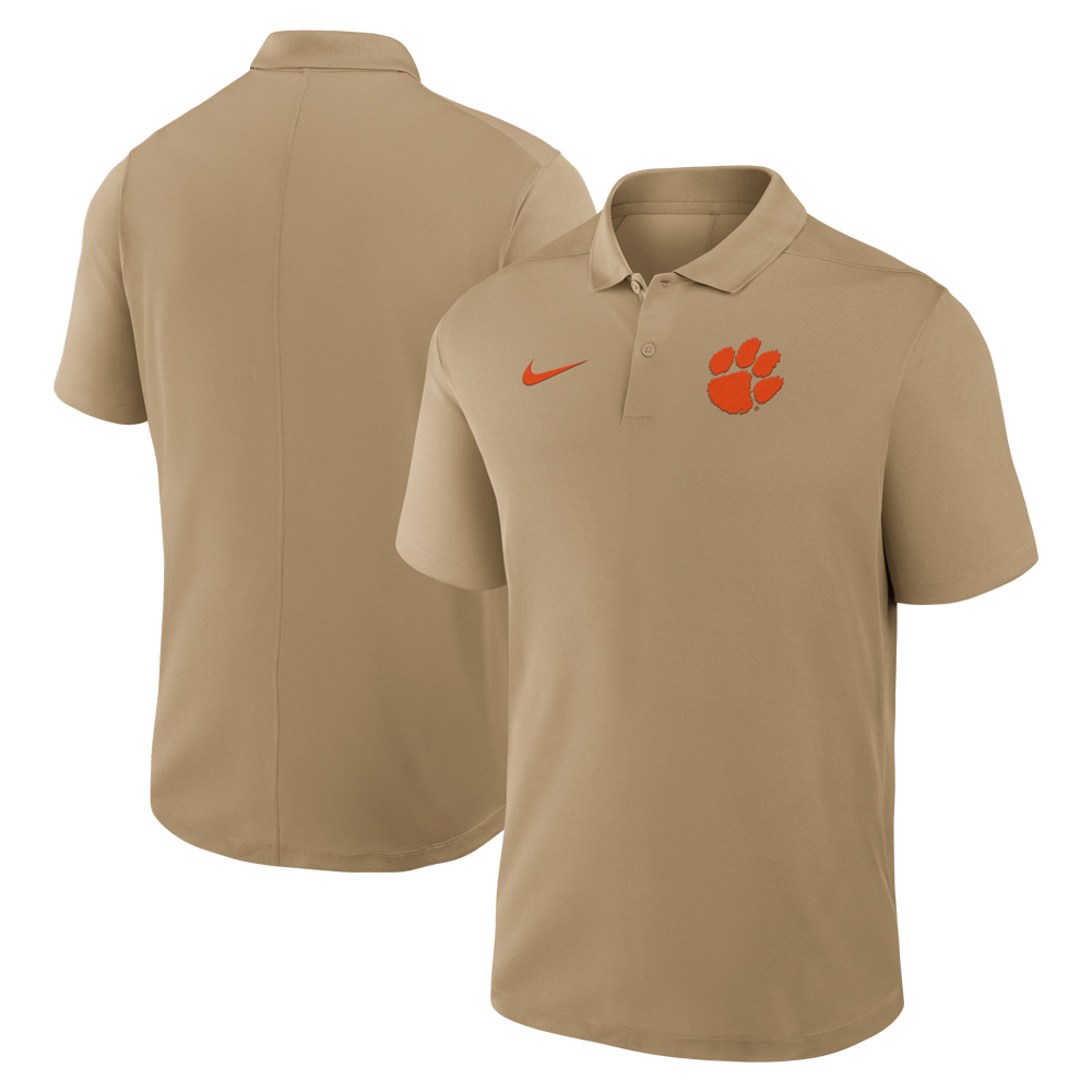Clemson Nike Beige Victory Paw Polo - TAN