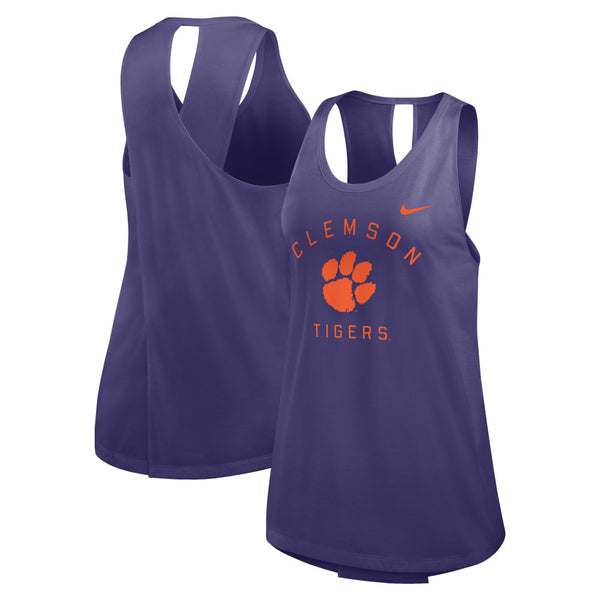Clemson Nike Women's Open Back Tank - PURPLE