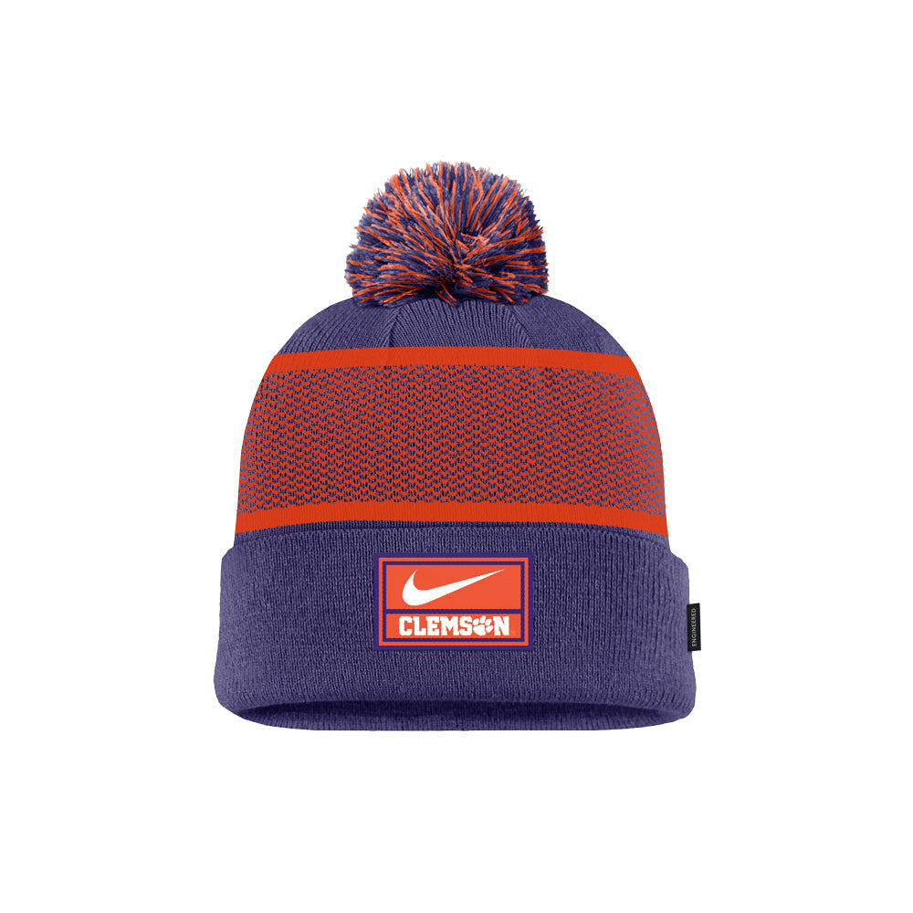 Clemson Nike Youth Team Issue Pom Beanie