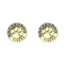 Clemson Rhinestone Paw Circle Earring