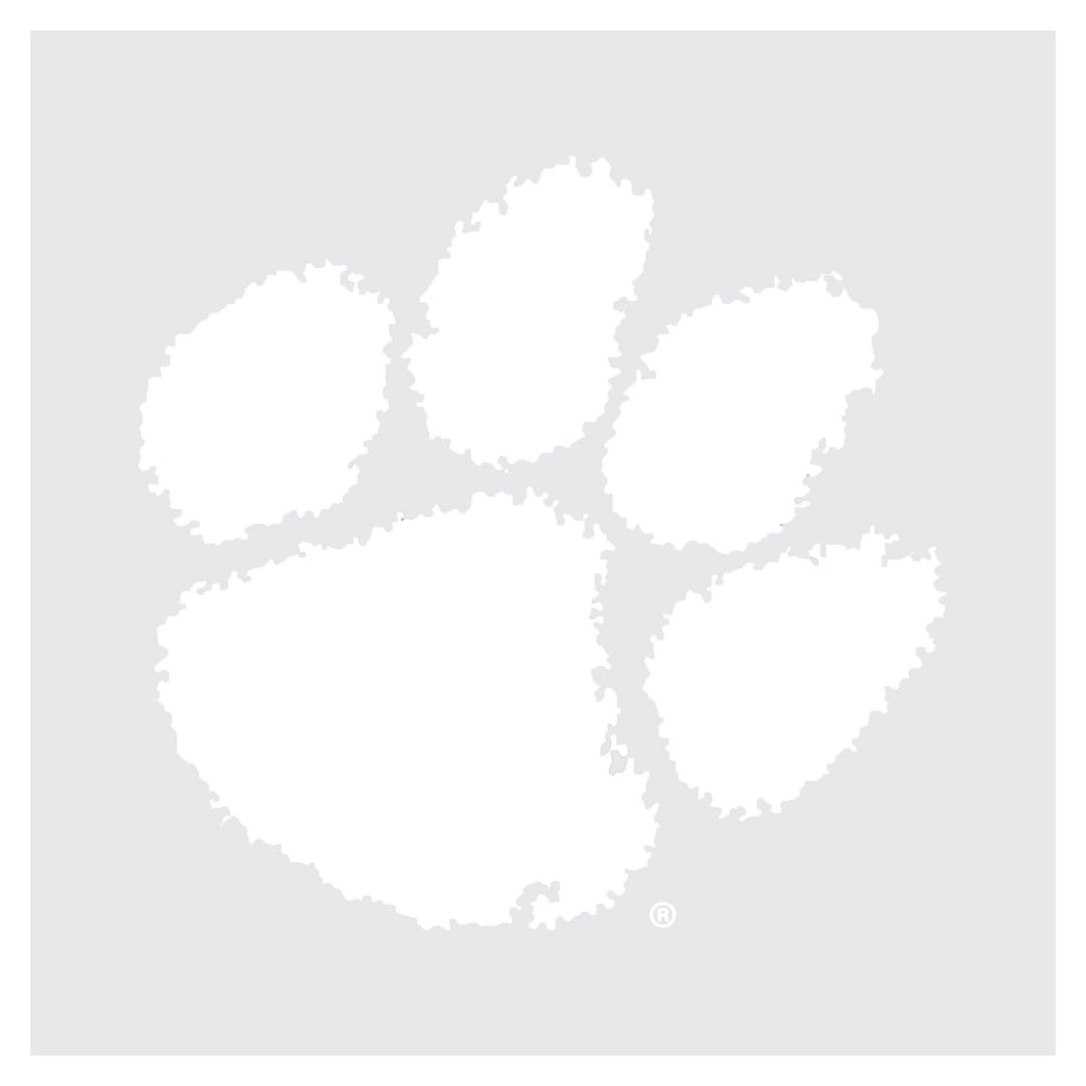 Clemson Static Paw Decal - WHITE
