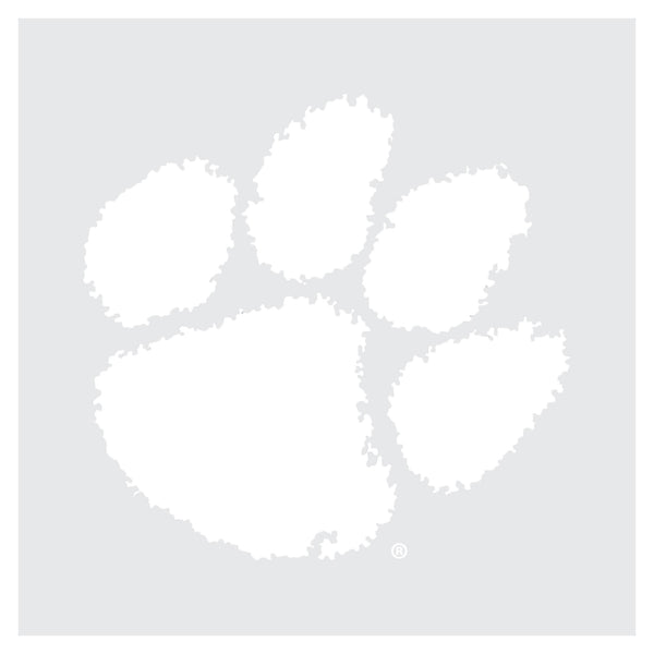 Clemson Static Paw Decal - WHITE