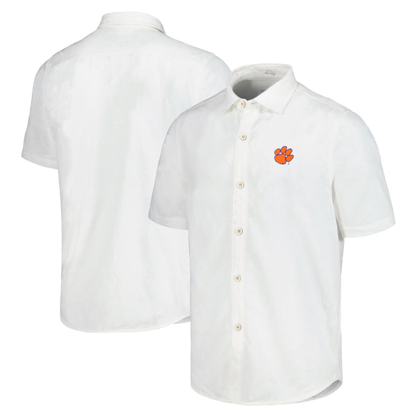 Clemson Tommy Bahama Coconut Palm Vista Short Sleeve Shirt