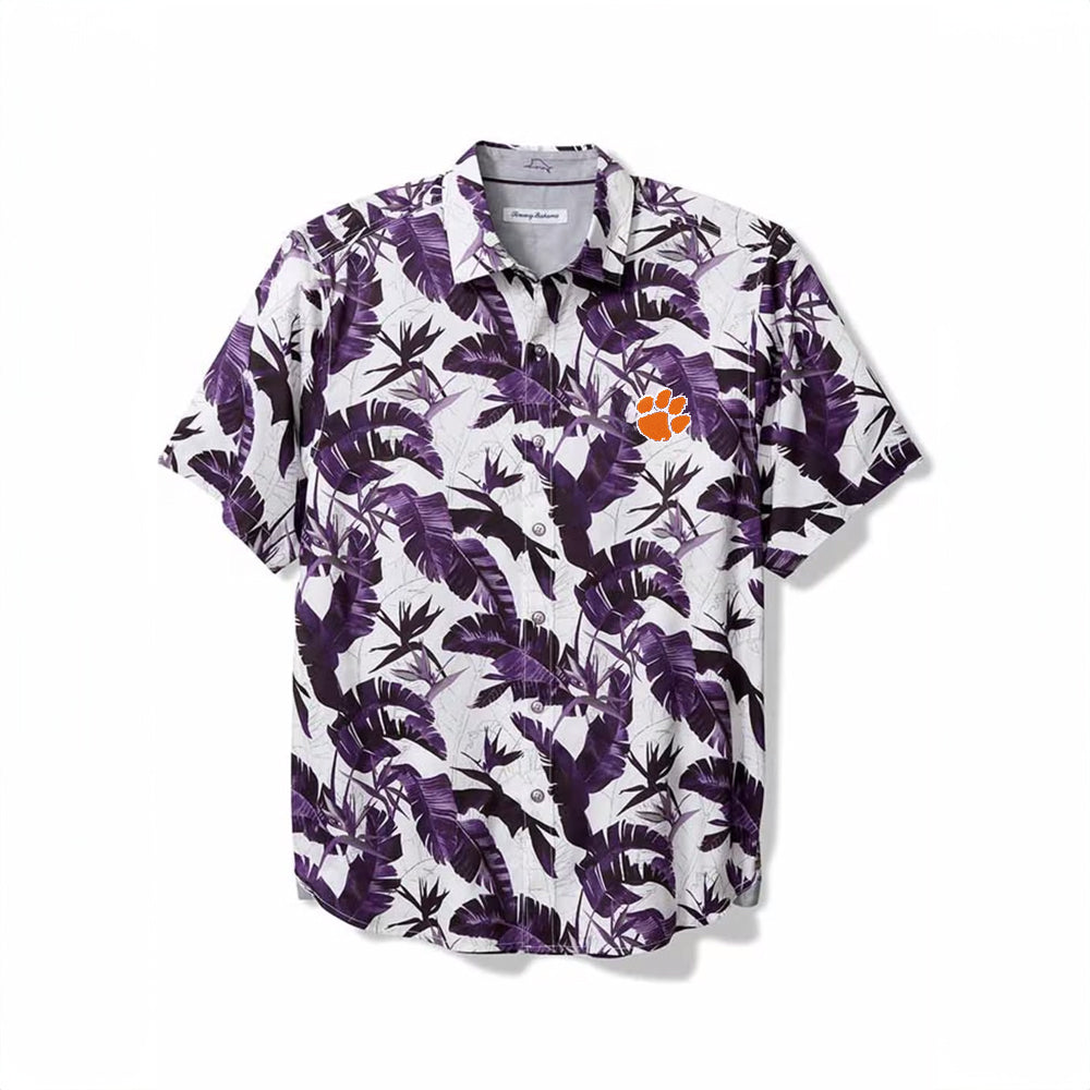Clemson Tommy Bahama Sunnyvale Blooms Camp Shirt