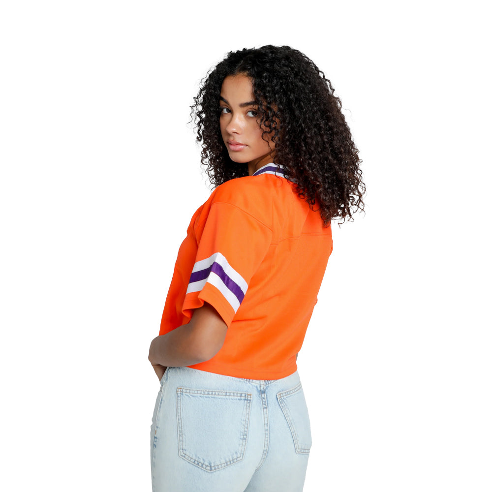 Clemson Women's Hype and Vice Cropped Football Jersey - ORANGE