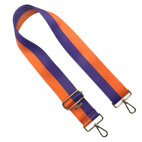 Clemson Woven Orange and Purple Stripe Purse Strap