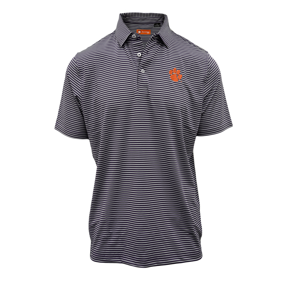 Tiger Sports Shop Double Stripe Polo - PURPLE
