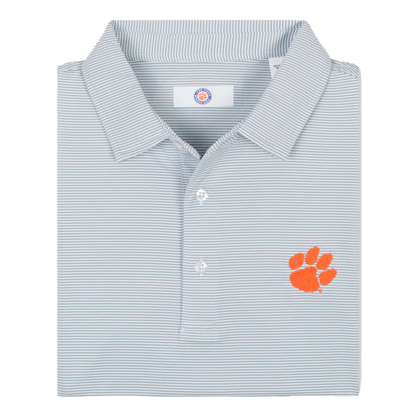 Tiger Sports Shop Two Tone Mini Stripe Polo  - LT GREY