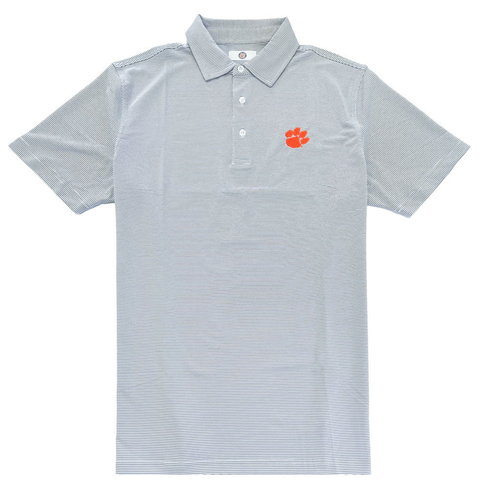 Tiger Sports Shop Two Tone Mini Stripe Polo  - LT GREY