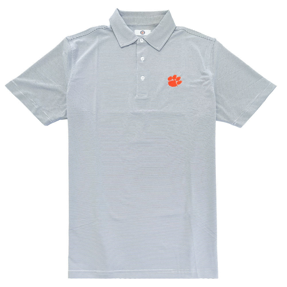 Tiger Sports Shop Two Tone Mini Stripe Polo  - LT GREY