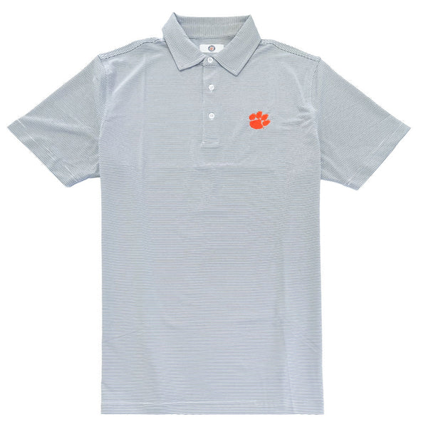 Tiger Sports Shop Two Tone Mini Stripe Polo  - LT GREY