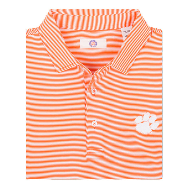 Tiger Sports Shop Two Tone Mini Stripe Polo  - ORANGE