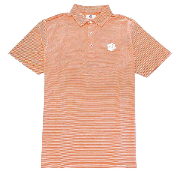 Tiger Sports Shop Two Tone Mini Stripe Polo  - ORANGE