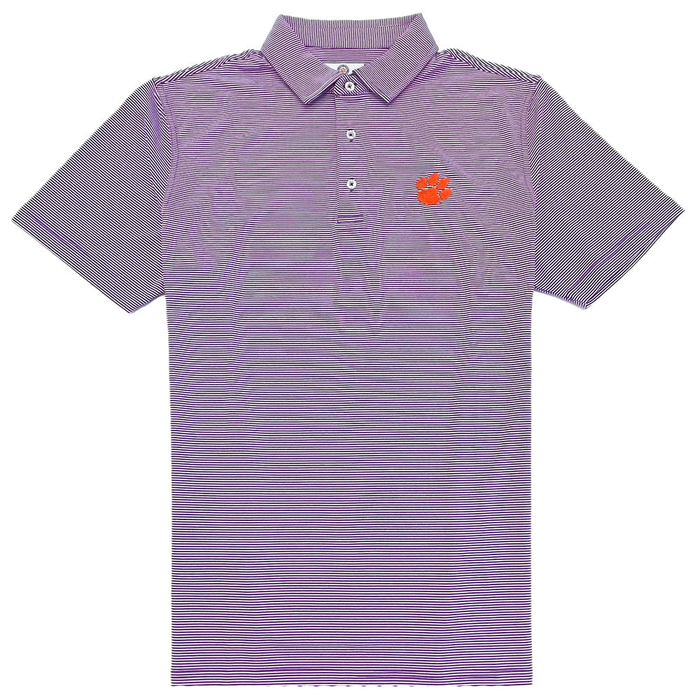 Tiger Sports Shop Two Tone Mini Stripe Polo  - PURPLE