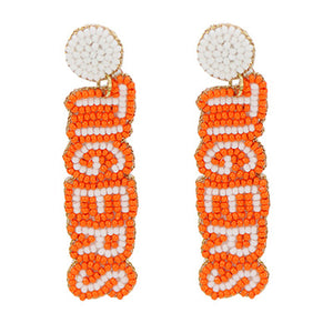 Beaded Tigers Drop Earrings