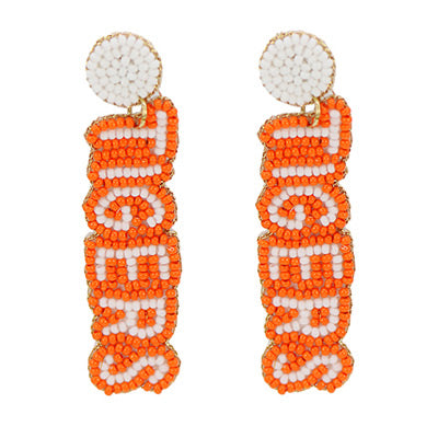 Beaded Tigers Drop Earrings