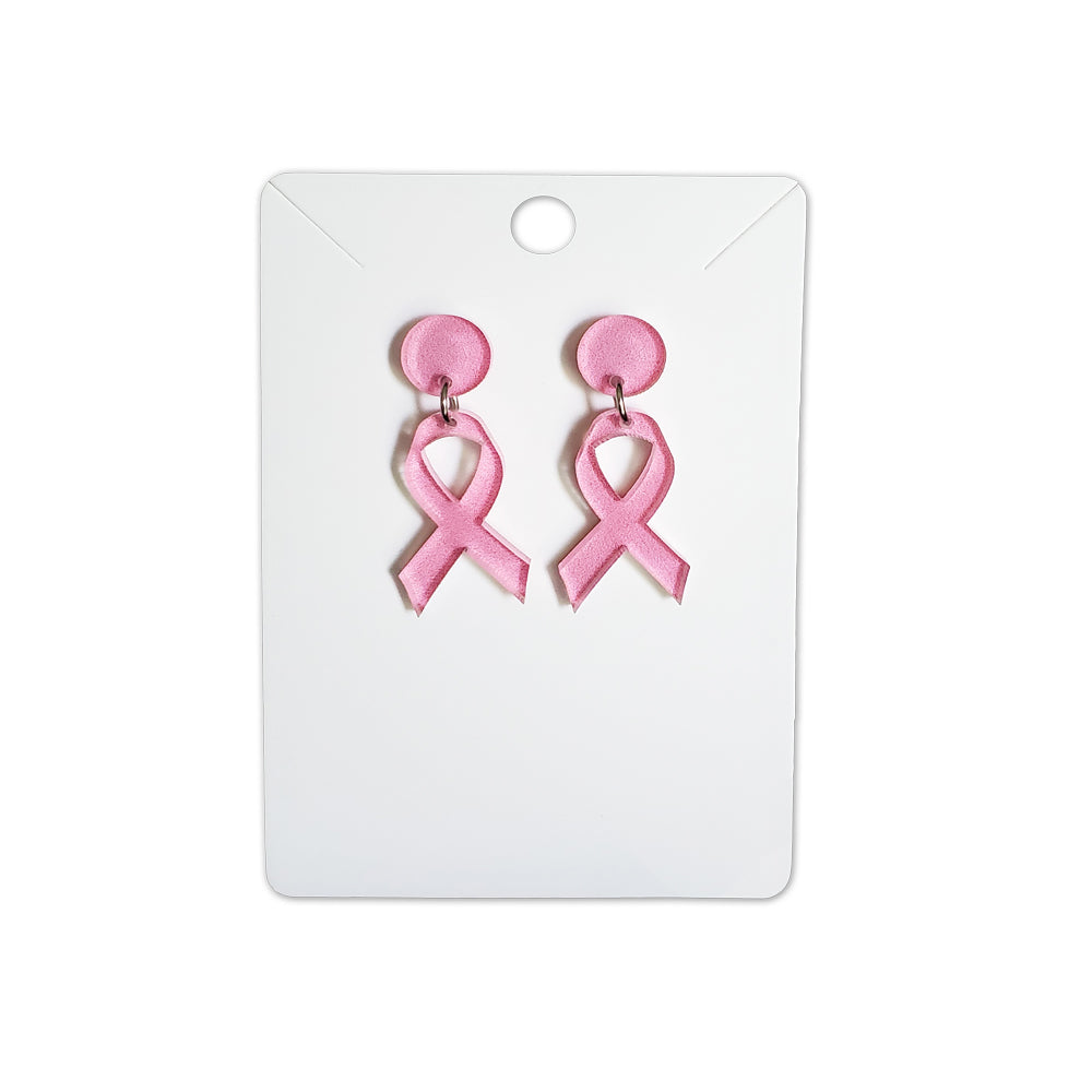 Breast Cancer Ribbon Drop Earrings