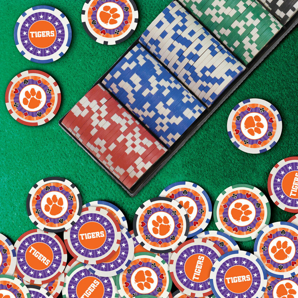 Clemson 100 Piece Poker Chip Set