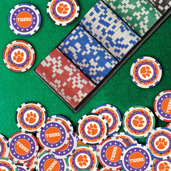 Clemson 100 Piece Poker Chip Set