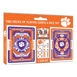 Clemson 2 Pack Cards and Dice Set