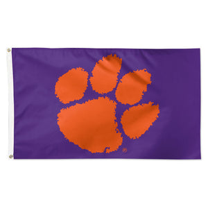 Clemson 2-Sided Paw Team Flag - PURPLE