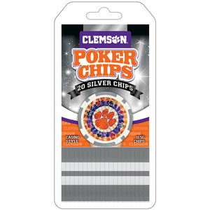 Clemson 20 Piece Poker Chip Set