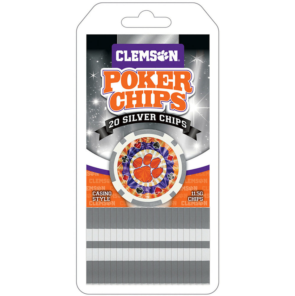 Clemson 20 Piece Poker Chip Set