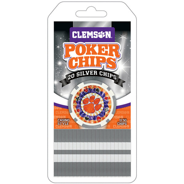 Clemson 20 Piece Poker Chip Set