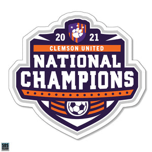 Clemson 2021 Soccer Champs Logo Decal