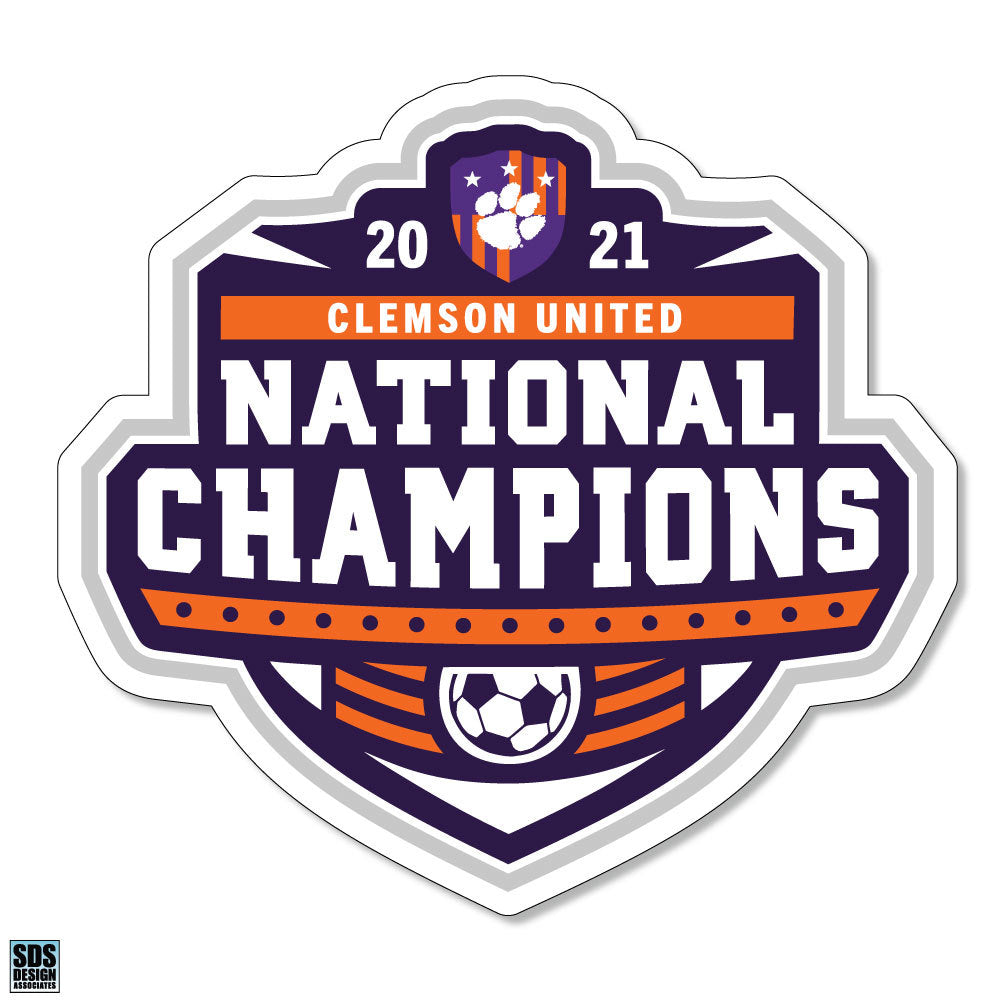 Clemson 2021 Soccer Champs Logo Decal