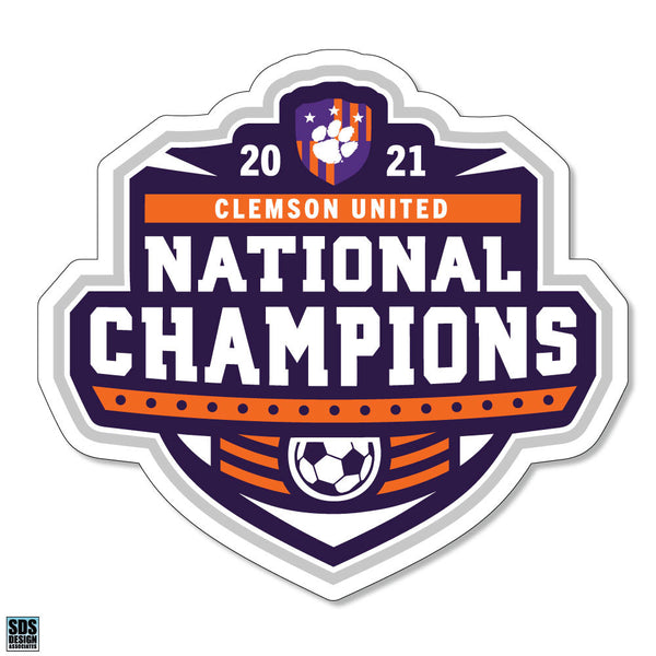 Clemson 2021 Soccer Champs Logo Decal