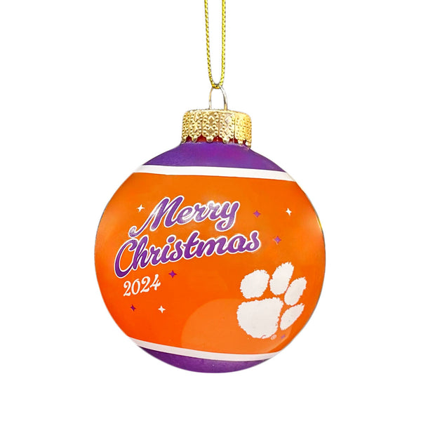 Clemson 2024 Glass Ball Ornament