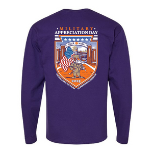 Clemson 2025 Military Appreciation Day Long Sleeve Tee - PURPLE