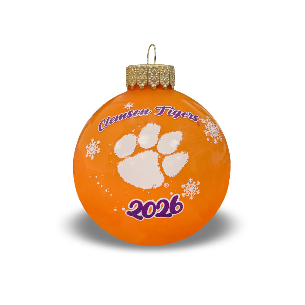 Clemson 2026 Glass Ball Ornament