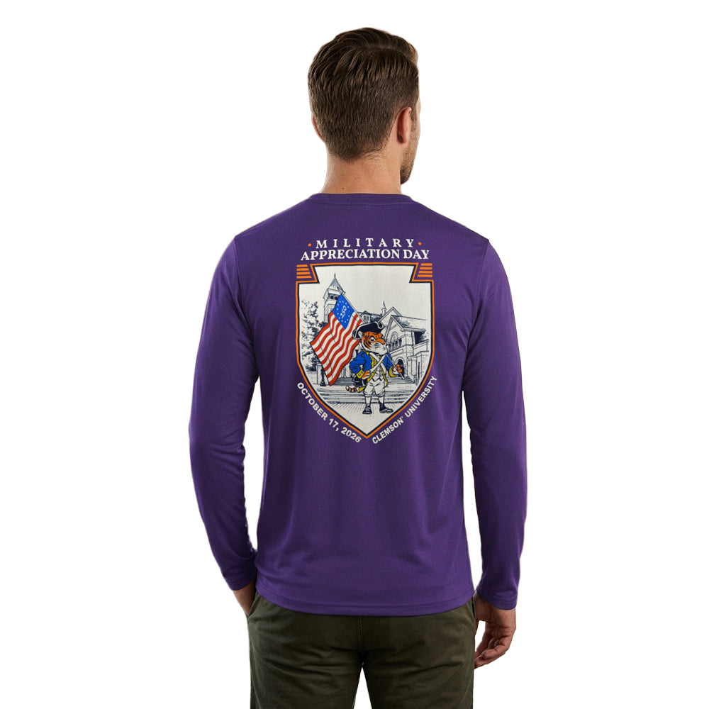 Clemson 2026 Military Appreciation Day Long Sleeve Tee - PURPLE