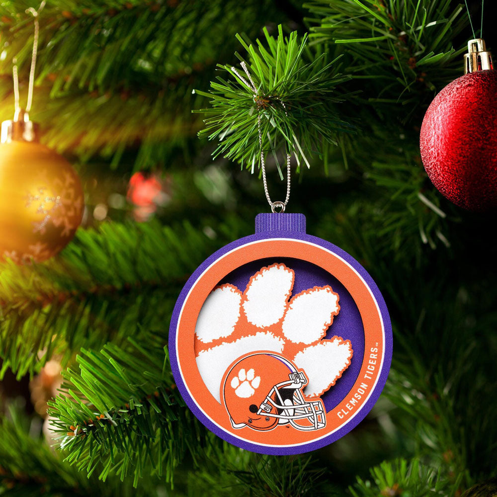 Clemson 3D Paw Ornament