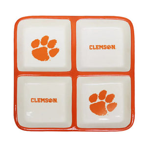 Clemson 4 Section Square Tray