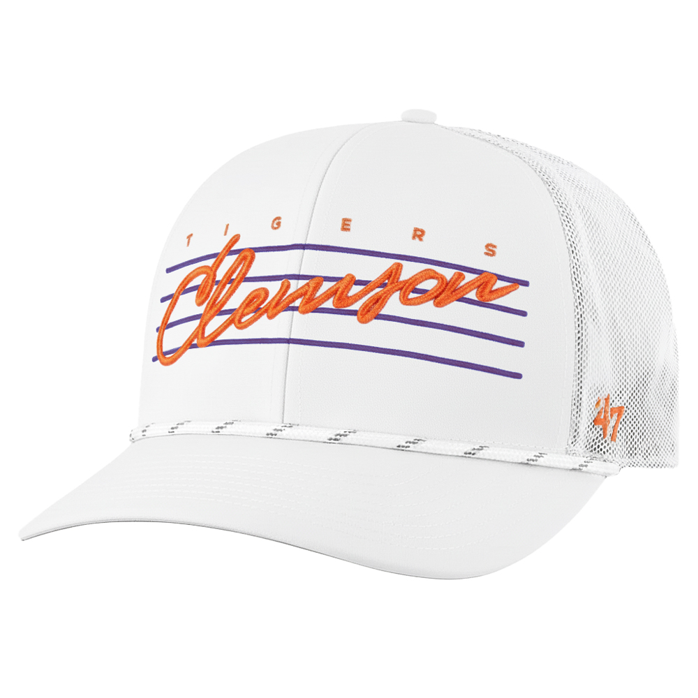 Clemson '47 Downburst Trucker Cap - WHITE