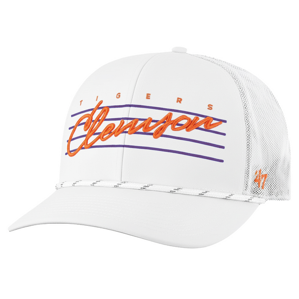 Clemson '47 Downburst Trucker Cap - WHITE