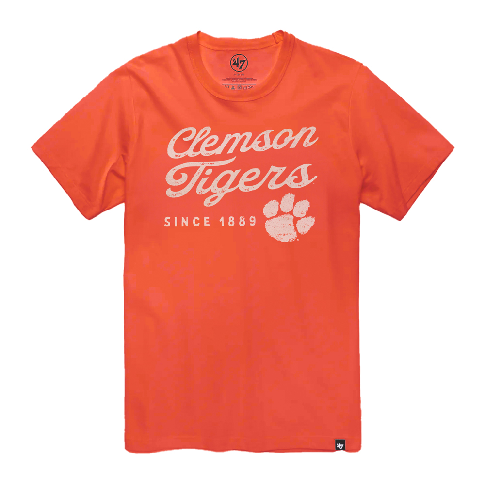 Clemson '47 Dusted Carrick River Tee - ORANGE