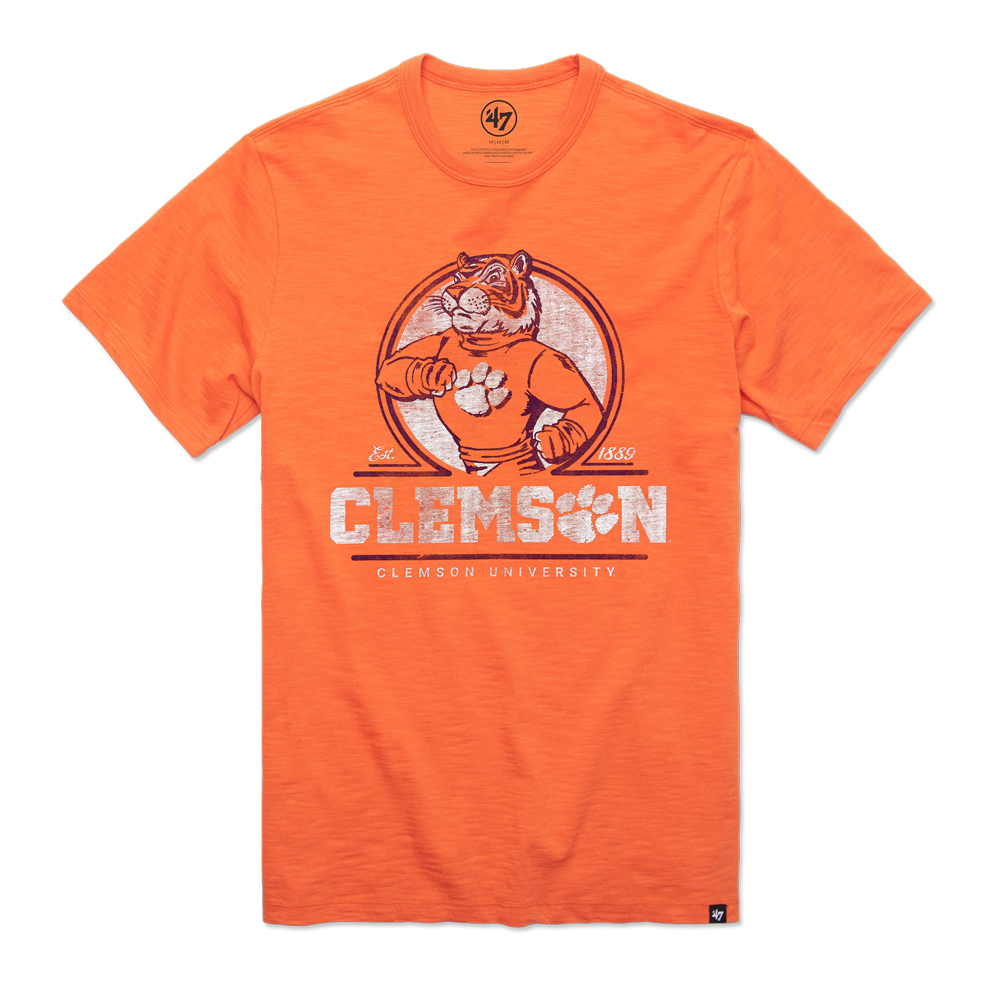Clemson '47 Tiger Emblem Scrum Tee - ORANGE