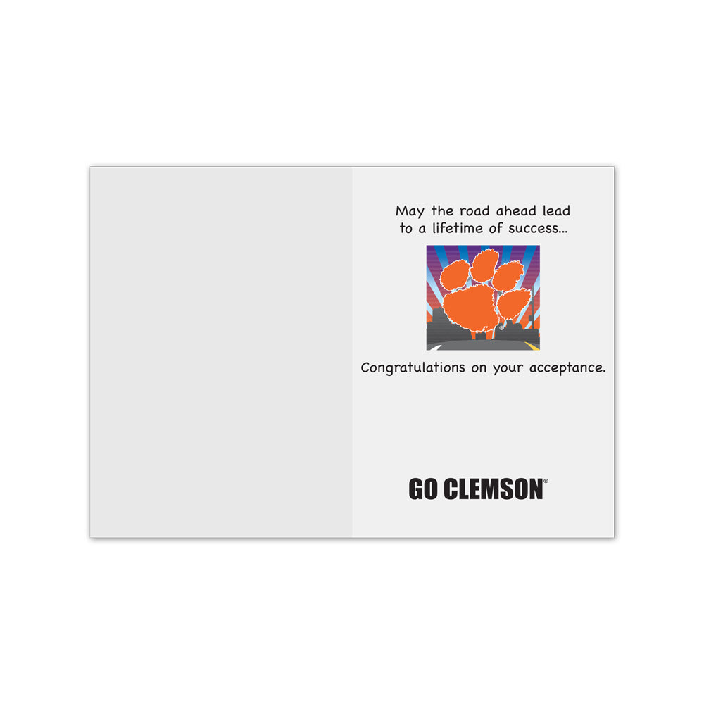 Clemson Acceptance Congrats Card